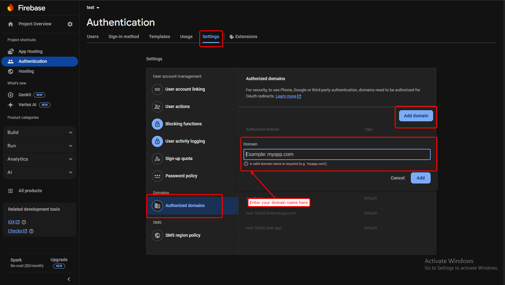 firebase setup